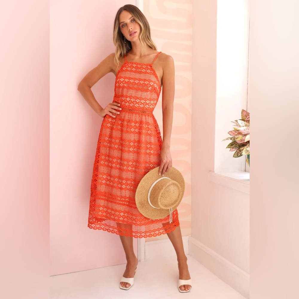 Alani Crochet Lace Midi Dress